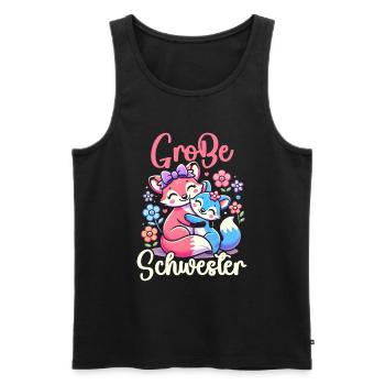 Große Schwester Fuchs Baby Enthüllung - Männer Premium Bio Tank Top - Schwarz - Vorne - Michal (187cm)