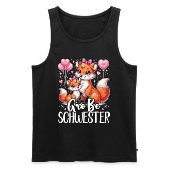 Große Schwester Fuchs Baby Enthüllung - Männer Premium Bio Tank Top - Schwarz - Vorne - Michal (187cm)