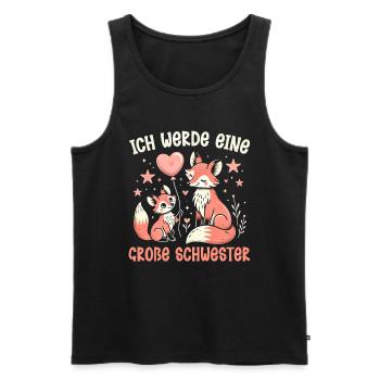 Große Schwester Fuchs Baby Enthüllung - Männer Premium Bio Tank Top - Schwarz - Vorne - Michal (187cm)