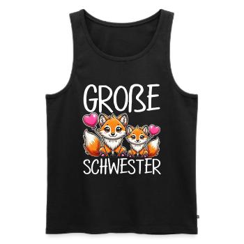 Große Schwester Fuchs Baby Enthüllung - Männer Premium Bio Tank Top - Schwarz - Vorne - Michal (187cm)