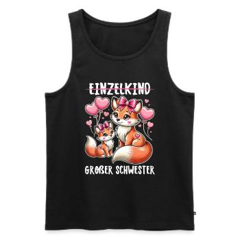 Große Schwester Fuchs Baby Enthüllung - Männer Premium Bio Tank Top - Schwarz - Vorne - Michal (187cm)