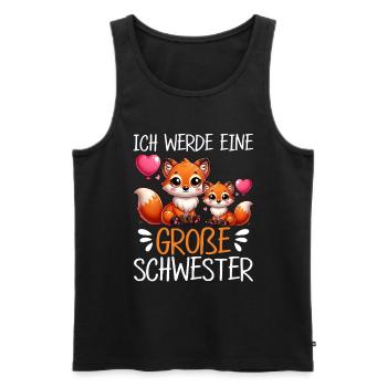 Große Schwester Fuchs Baby Enthüllung - Männer Premium Bio Tank Top - Schwarz - Vorne - Michal (187cm)