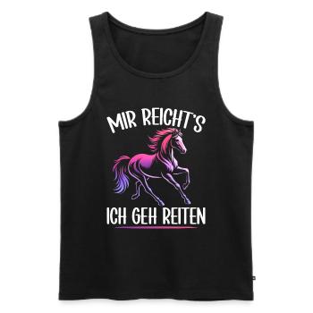 Reiten Reitsport Pferdereiter Pferdeliebhaber - Männer Premium Bio Tank Top - Schwarz - Vorne - Michal (187cm)