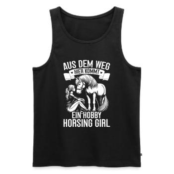 Reiten Reitsport Pferdereiter Pferdeliebhaber - Männer Premium Bio Tank Top - Schwarz - Vorne - Michal (187cm)
