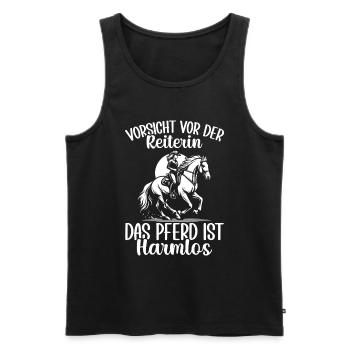 Reiten Reitsport Pferdereiter Pferdeliebhaber - Männer Premium Bio Tank Top - Schwarz - Vorne - Michal (187cm)
