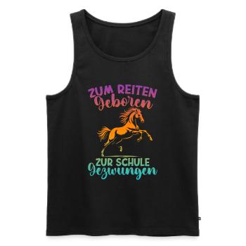 Reiten Reitsport Pferdereiter Pferdeliebhaber - Männer Premium Bio Tank Top - Schwarz - Vorne - AI Model Male 178 light (178cm)