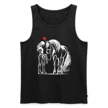 Reiten Reitsport Pferdereiter Pferdeliebhaber - Männer Premium Bio Tank Top - Schwarz - Vorne - Michal (187cm)