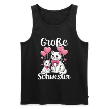 Big Sister Cat Older Sibling - Men's Premium Organic Tank Top - black - Front - Michal (187cm)