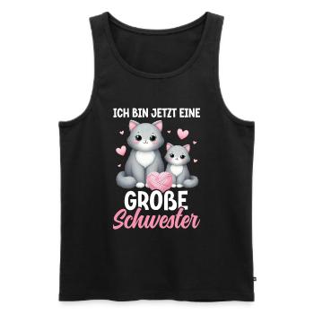 Big Sister Cat Older Sibling - Men's Premium Organic Tank Top - black - Front - Michal (187cm)