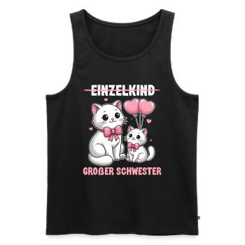 Big Sister Cat Older Sibling - Men's Premium Organic Tank Top - black - Front - Michal (187cm)