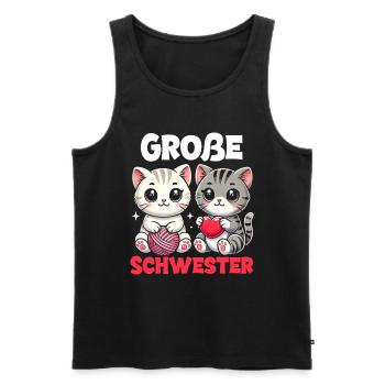 Big Sister Cat Older Sibling - Men's Premium Organic Tank Top - black - Front - Michal (187cm)
