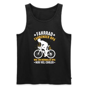 Opa Fahrradliebhaber Großvater Fahrrad Pops - Männer Premium Bio Tank Top - Schwarz - Vorne - Michal (187cm)