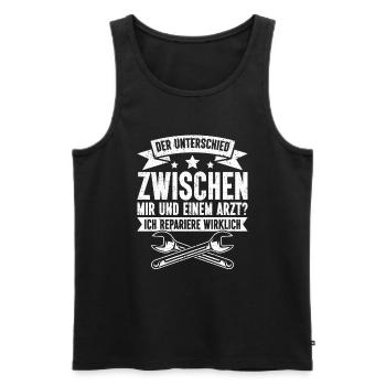 Automechaniker Kfz Techniker Fahrzeugreparatur - Männer Premium Bio Tank Top - Schwarz - Vorne - Michal (187cm)