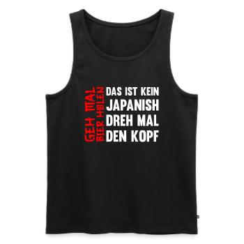 Biertrinker Geh mal Bier holen Bierliebhaber - Männer Premium Bio Tank Top - Schwarz - Vorne - Michal (187cm)