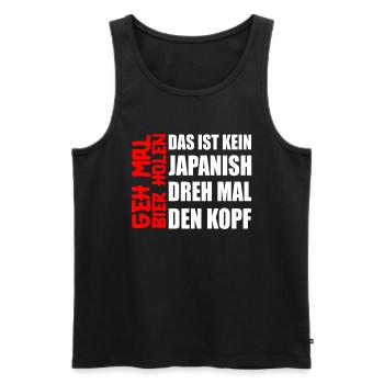Biertrinker Geh mal Bier holen Bierliebhaber - Männer Premium Bio Tank Top - Schwarz - Vorne - Michal (187cm)