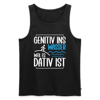 Genitiv ins Wasser weil es Dativ ist Germanistik - Männer Premium Bio Tank Top - Schwarz - Vorne - AI Model Male 178 light (178cm)