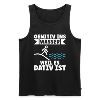 Genitiv ins Wasser weil es Dativ ist Germanistik - Männer Premium Bio Tank Top - Schwarz - Vorne - AI Model Male 178 light (178cm)
