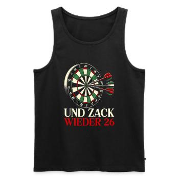 Dartspieler Sportteam Spiel Turnier Dartliebhaber - Männer Premium Bio Tank Top - Schwarz - Vorne - Michal (187cm)
