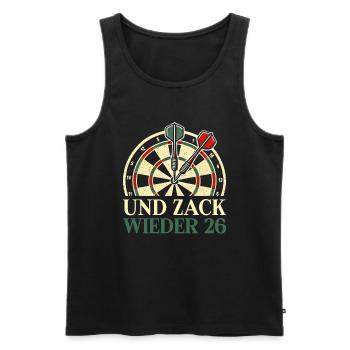 Dartspieler Sportteam Spiel Turnier Dartliebhaber - Männer Premium Bio Tank Top - Schwarz - Vorne - Michal (187cm)