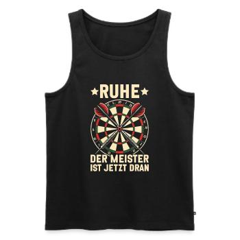 Dartspieler Sportteam Spiel Turnier Dartliebhaber - Männer Premium Bio Tank Top - Schwarz - Vorne - Michal (187cm)