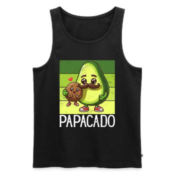 Papacado Avocado Papa Vatertag Vater Vaterschaft - Männer Premium Bio Tank Top - Schwarz - Vorne - Michal (187cm)