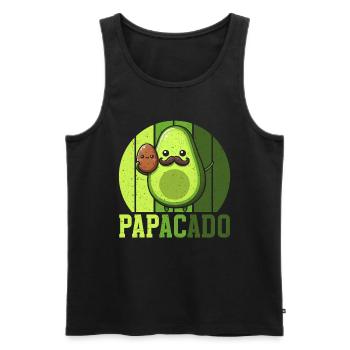 Papacado Avocado Papa Vatertag Vater Vaterschaft - Männer Premium Bio Tank Top - Schwarz - Vorne - Michal (187cm)