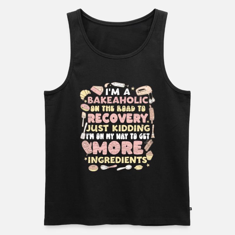 Bäcker Spruch Geschenk Backen - Männer Premium Bio Tank Top - Schwarz