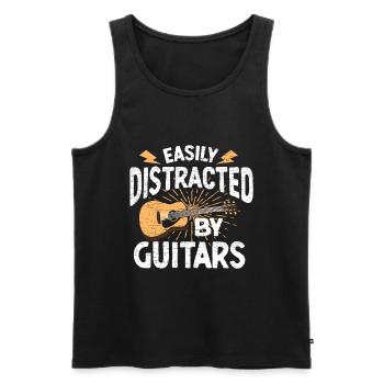 Gitarrist Gitarrenspieler Gitarre - Männer Premium Bio Tank Top - Schwarz - Vorne - Michal (187cm)