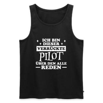 Pilot Spruch Flug Flugsport Witz Piloten Geschenk - Männer Premium Bio Tank Top - Schwarz - Vorne - AI Model Male 178 light (178cm)
