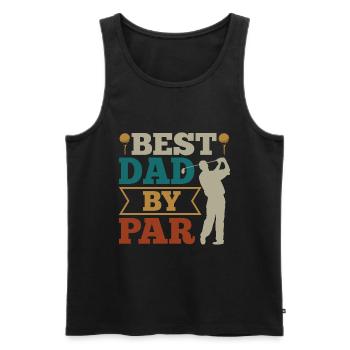 Papa Golfer Golf - Männer Premium Bio Tank Top - Schwarz - Vorne - Michal (187cm)
