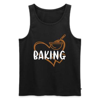 Cuisson au cœur du boulanger - Débardeur bio Premium Homme - noir - Devant - AI Model Male 178 light (178cm)