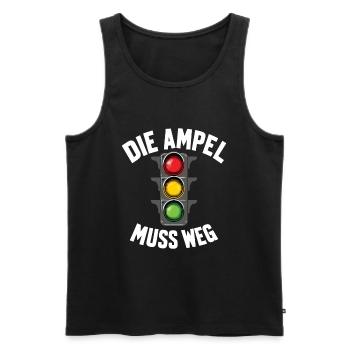 Government criticism and dissatisfaction against Amepl - Men's Premium Organic Tank Top - black - Front - AI Model Male 178 light (178cm)