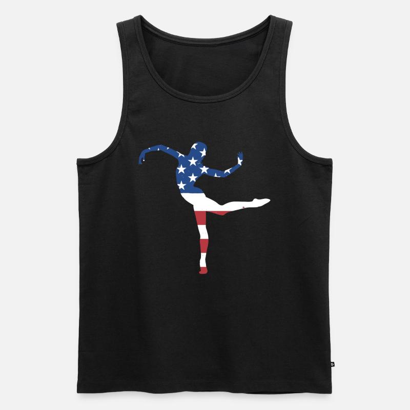 Dancer Us Flag Dancing - Männer Premium Bio Tank Top - Schwarz