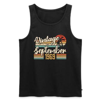 September 1969 Birthday Gift September 1969 - Men's Premium Organic Tank Top - black - Front - Michal (187cm)