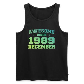 Anniversaire Décembre 1989 - Cadeau Decembre 1989 - Débardeur bio Premium Homme - noir - Devant - Michal (187cm)