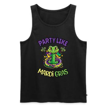 Party Like Mardi Gras Snake Beads Fun Fest - Men's Premium Organic Tank Top - black - Front - AI Model Male 178 light (178cm)