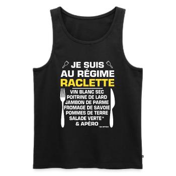 Régime Raclette & Apéro Humour - Débardeur bio Premium Homme - noir - Devant - Michal (187cm)