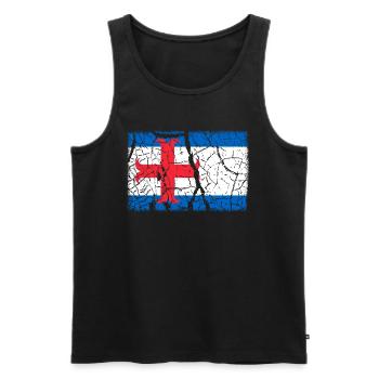 Zutphen Vintage - Men's Premium Organic Tank Top - black - Front - Michal (187cm)
