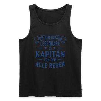 Kapitän Legende Seemann Segeln - Männer Premium Bio Tank Top - Schwarz - Vorne - Michal (187cm)
