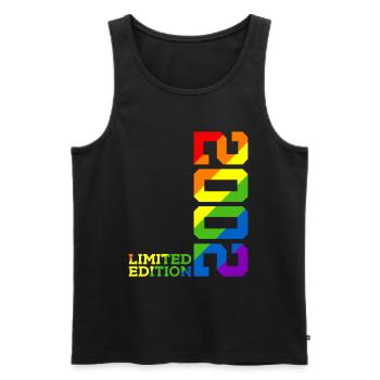 LGBTQ 2002 REGENBOGEN QUEER 23. GEBURTSTAG PRIDE - Männer Premium Bio Tank Top - Schwarz - Vorne - AI Model Male 178 light (178cm)