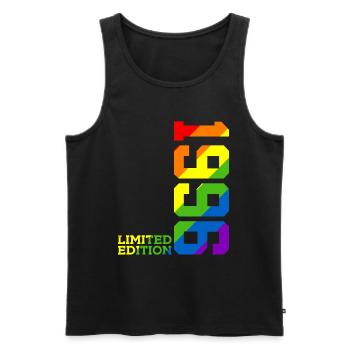 LGBTQ 1996 REGENBOGEN QUEER 29. GEBURTSTAG PRIDE - Männer Premium Bio Tank Top - Schwarz - Vorne - AI Model Male 178 light (178cm)