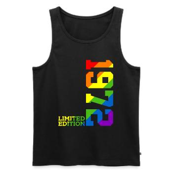 LGBTQ 1972 RAINBOW QUEER 54TH BIRTHDAY PRIDE - Men's Premium Organic Tank Top - black - Front - AI Model Male 178 light (178cm)