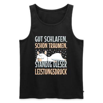 Süßes Lama Faulenzer Langschläfer Gut Schlafen - Männer Premium Bio Tank Top - Schwarz - Vorne - Michal (187cm)