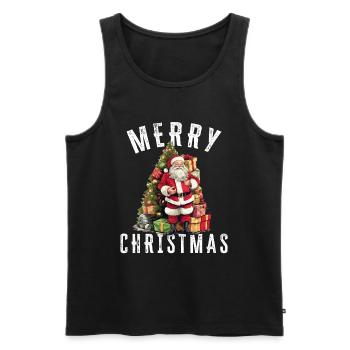 Père Noël - Noël - Motif de Noël - Débardeur bio Premium Homme - noir - Devant - AI Model Male 178 light (178cm)