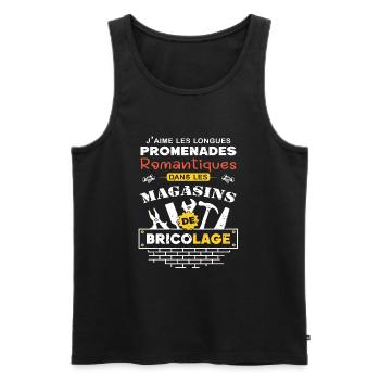 Bricoleur, Quand la Romance Rencontre le Bricolage - Débardeur bio Premium Homme - noir - Devant - Michal (187cm)