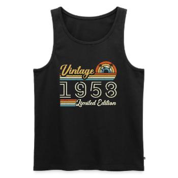 67 Years Birthday | Vintage 1958 Gift 1958 - Men's Premium Organic Tank Top - black - Front - AI Model Male 178 light (178cm)
