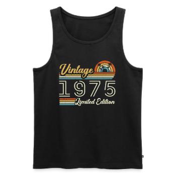 50 Years Anniversary | Vintage 1975 Gift 1975 - Men's Premium Organic Tank Top - black - Front - Michal (187cm)