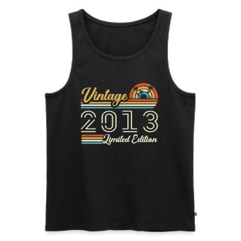 12 Year Anniversary | Vintage 2013 Gift 2013 - Men's Premium Organic Tank Top - black - Front - Michal (187cm)