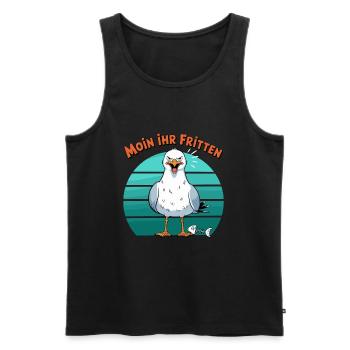 Moin ihr Fritten Möwe Hamburg Hamburger Nordsee - Männer Premium Bio Tank Top - Schwarz - Vorne - Michal (187cm)
