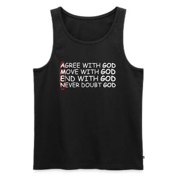 Amen | Gott, Glauben, Kirche, beten, Gottesdienst - Männer Premium Bio Tank Top - Schwarz - Vorne - Michal (187cm)